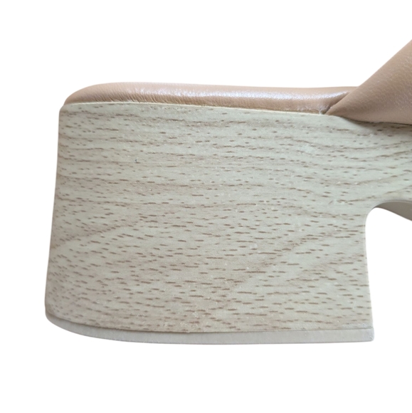 American Eagle Cross-Strap Block Heel Clog Tan Size 9.5 - Picture 8 of 14